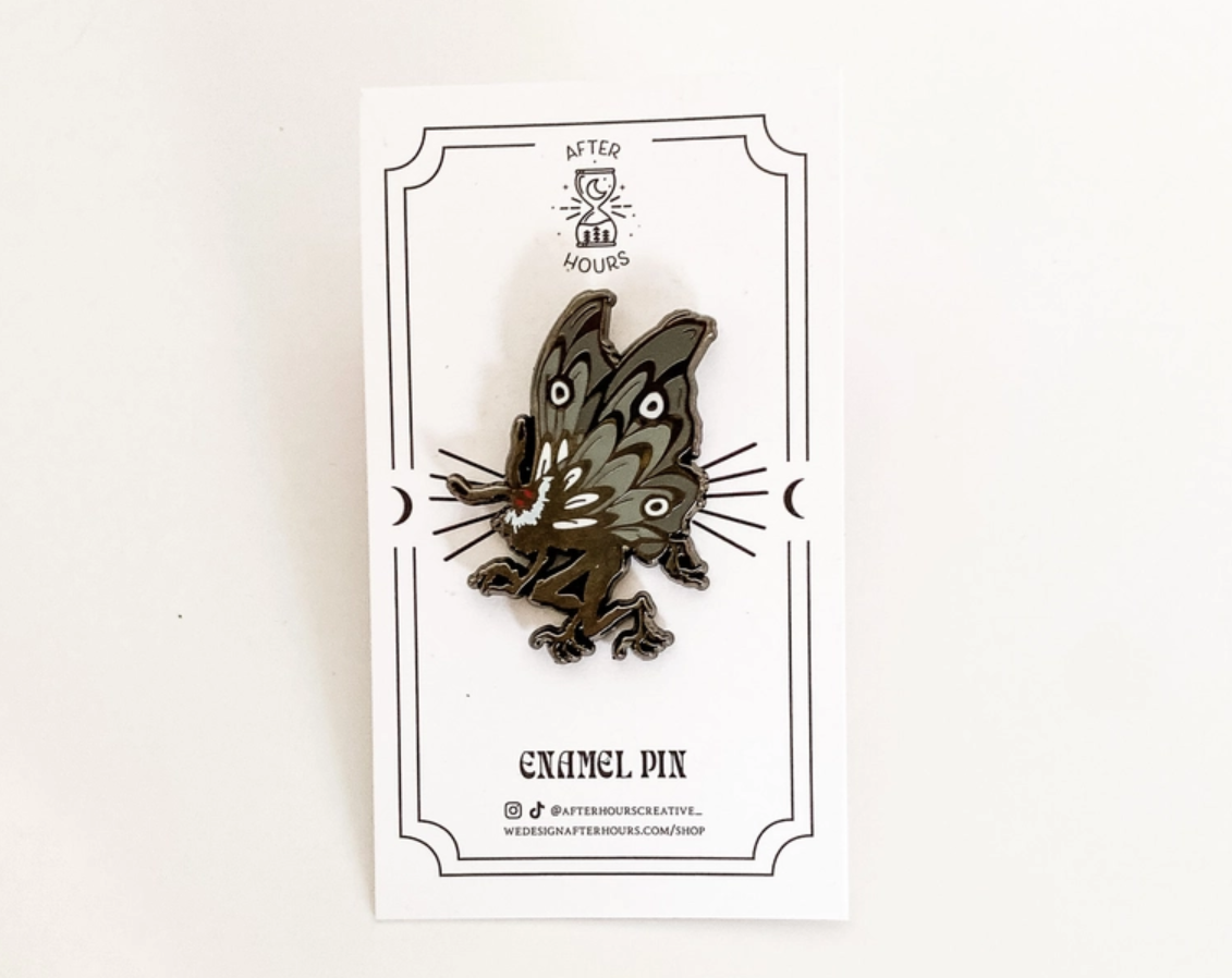 Mothman Enamel Pin - Cantrip Candles