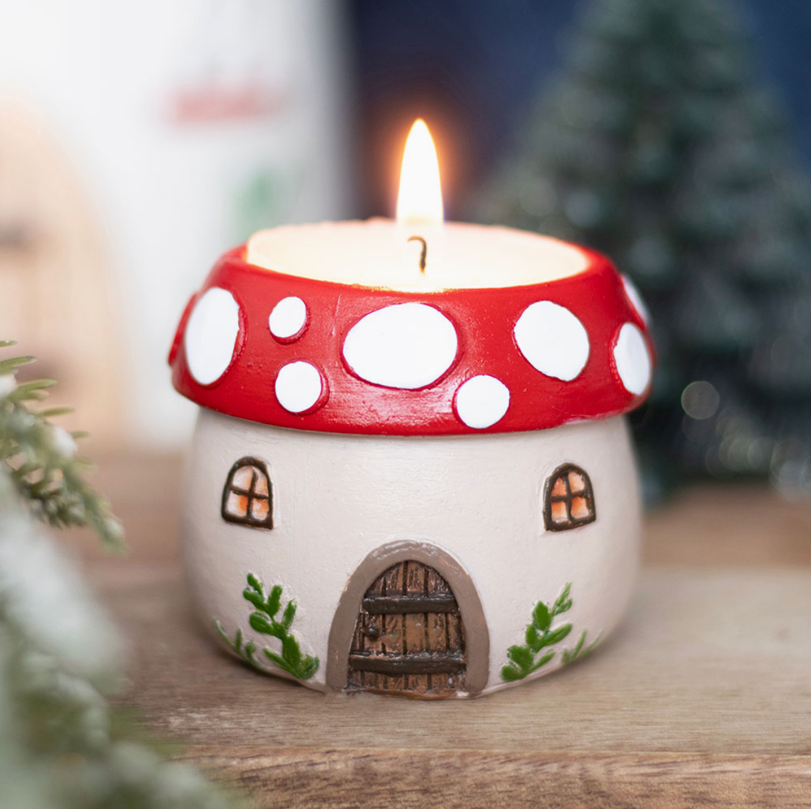 Tealight Candleholder - Mushroom House