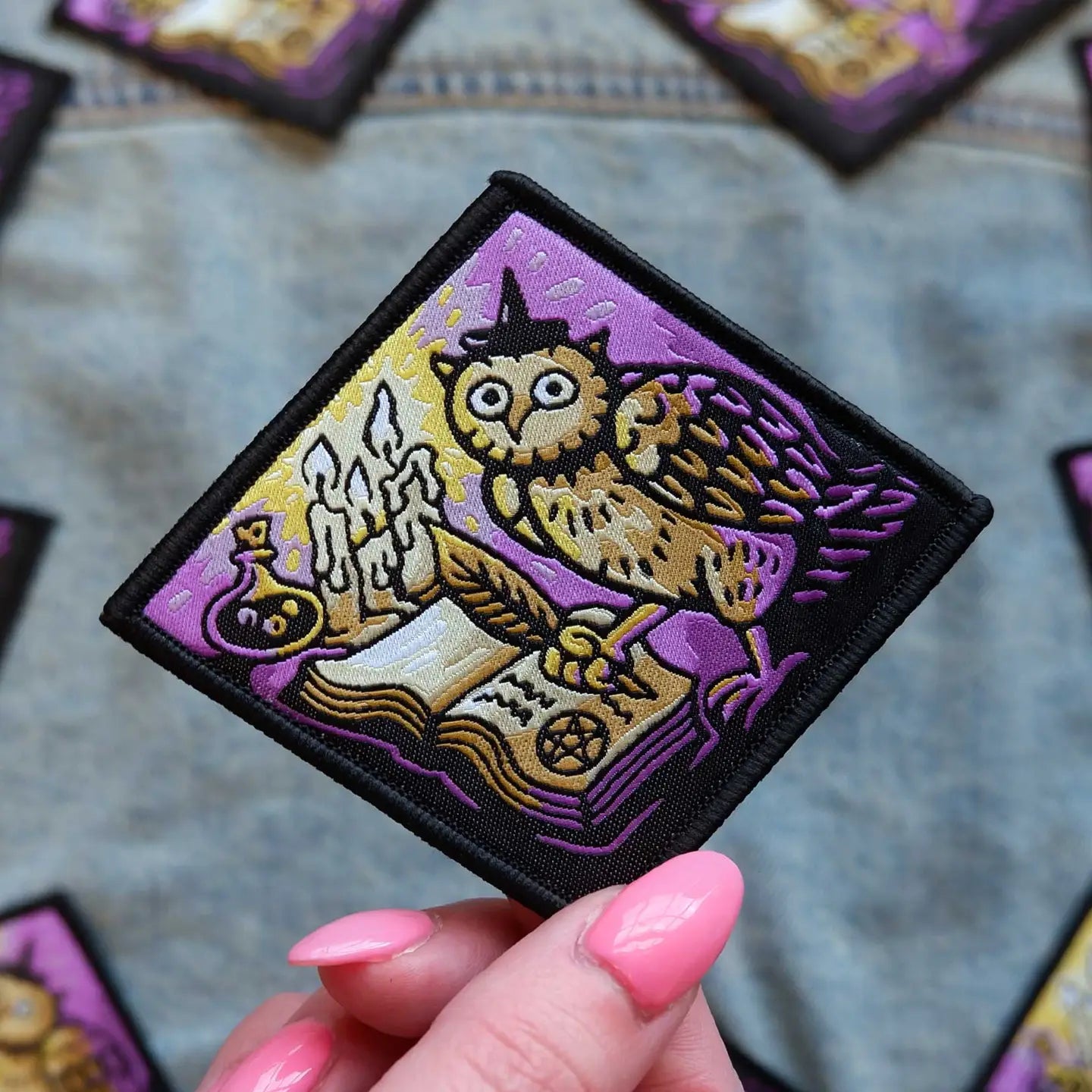 Owlchemist Woven Patch - Cantrip Candles