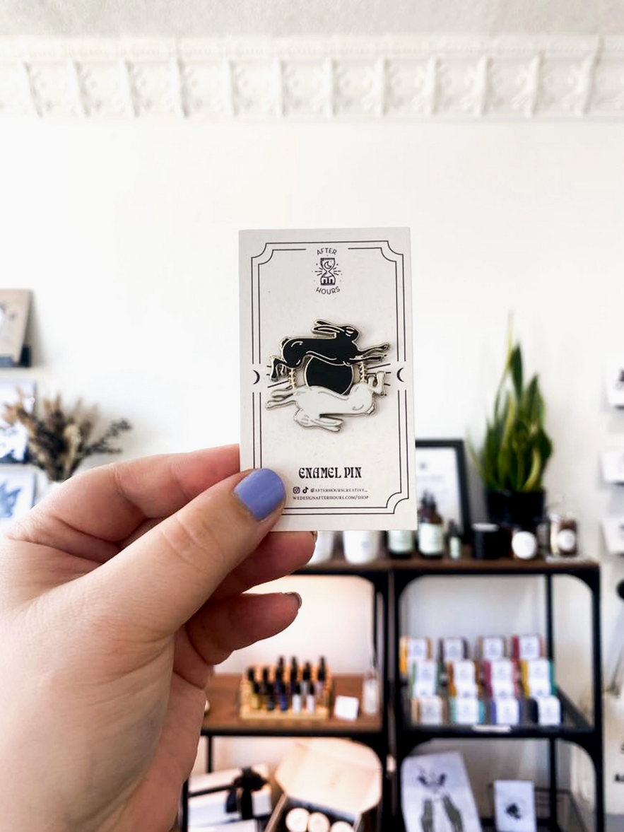 Rabbits Enamel Pin - Cantrip Candles