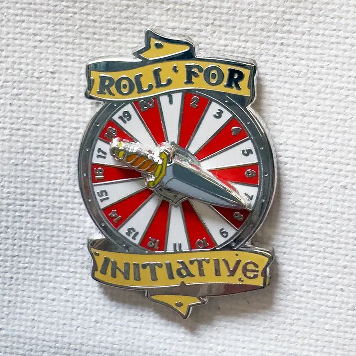 Roll For Initiative - Spinning Dagger Enamel Pin - Cantrip Candles