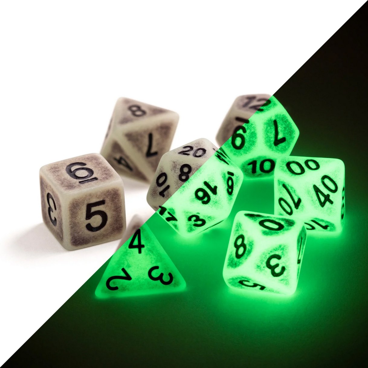 Spectral Ancient 7 pc Dice Set - Cantrip Candles