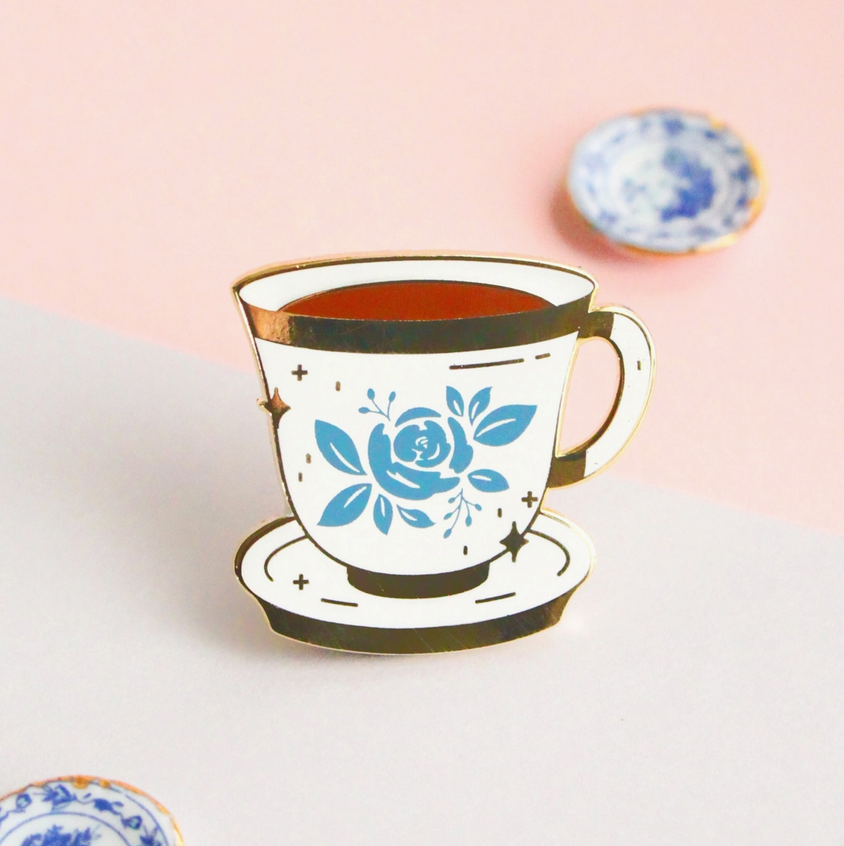 Teacup Enamel Pin - Cantrip Candles