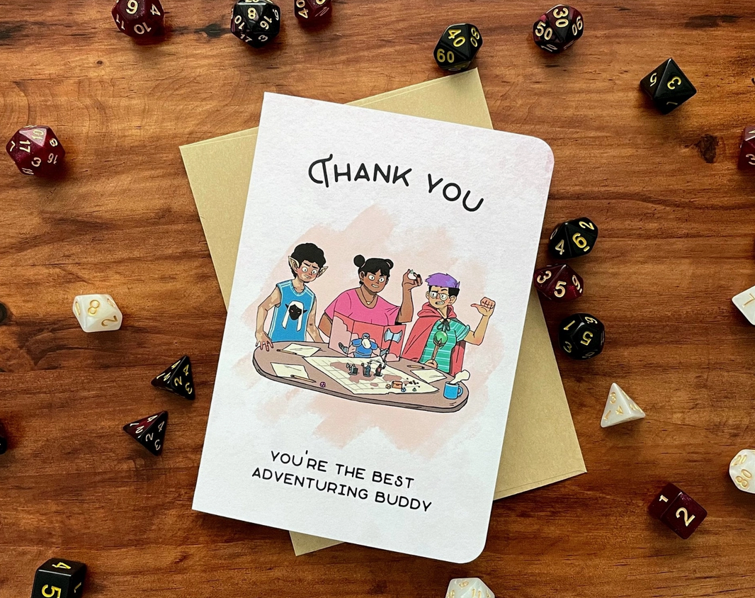 Thank You Adventuring Buddy Greeting Card - Cantrip Candles