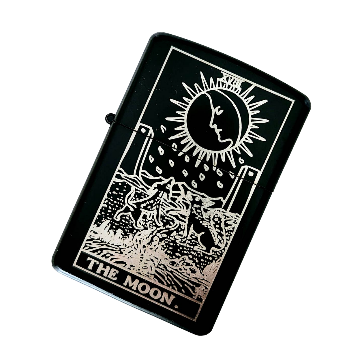 The Moon: Tarot Engraved Flip-Top Windproof Lighter - Cantrip Candles