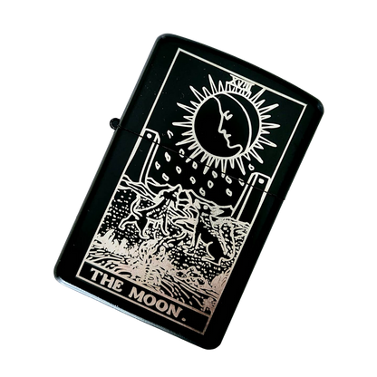 The Moon: Tarot Engraved Flip-Top Windproof Lighter - Cantrip Candles