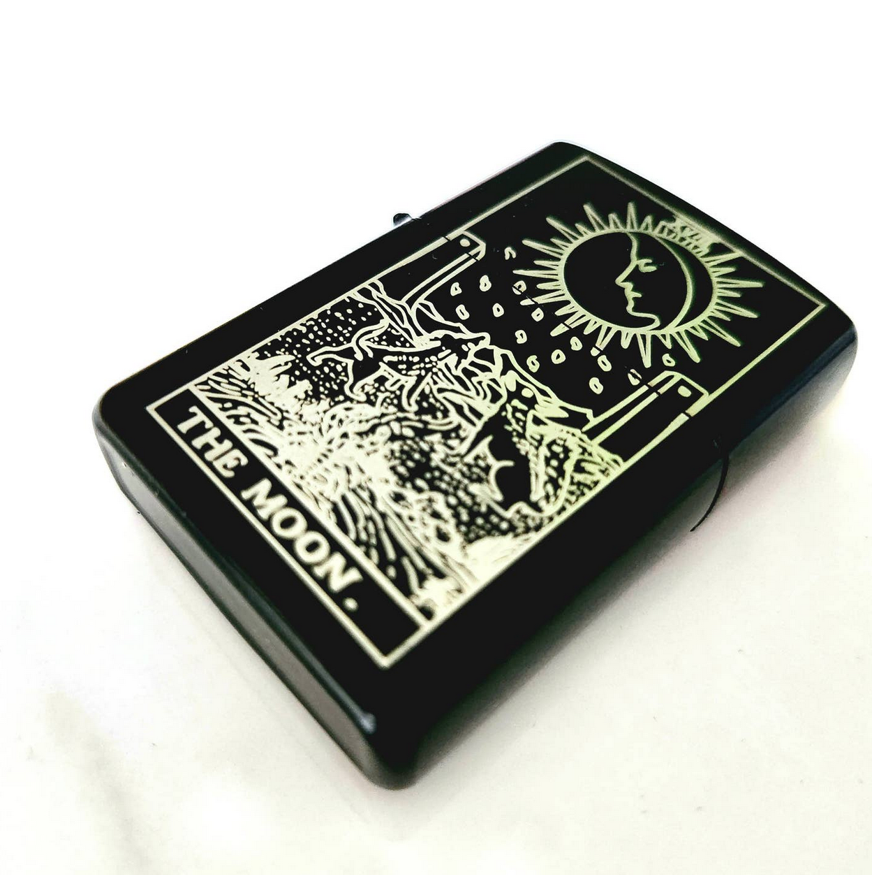 The Moon: Tarot Engraved Flip-Top Windproof Lighter - Cantrip Candles