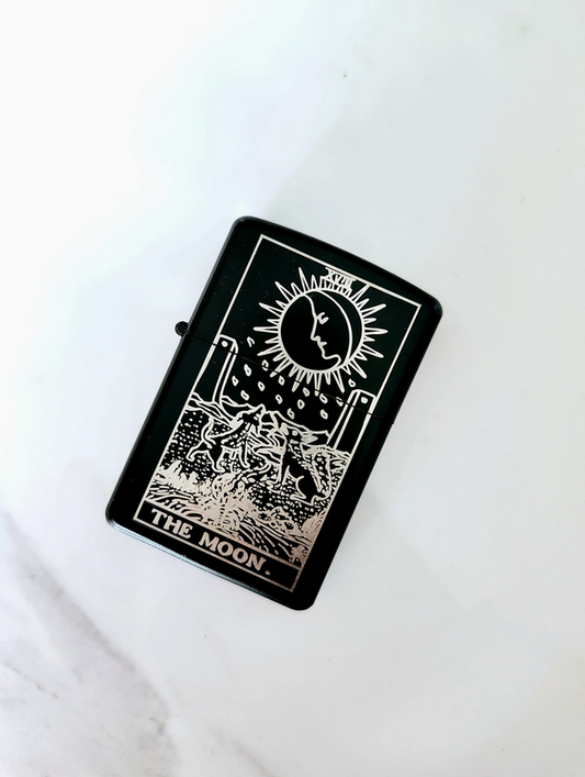 The Moon: Tarot Engraved Flip-Top Windproof Lighter - Cantrip Candles