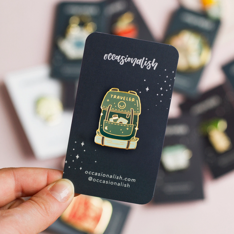 Traveler's Backpack Enamel Pin - Cantrip Candles