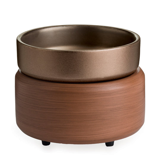 Fragrance Warmer - Pewter Walnut 2-in-1 - Cantrip Candles