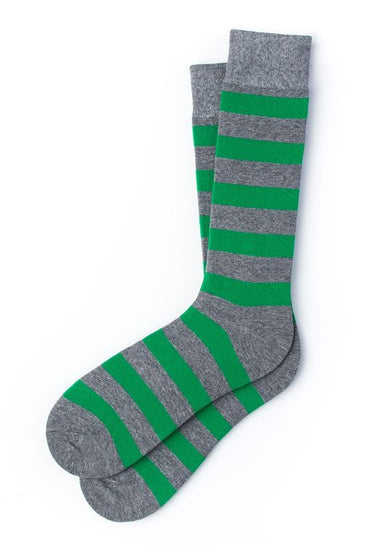 Rugby Stripe Sock by Alynn -  Green Carded Cotton - Cantrip Candles