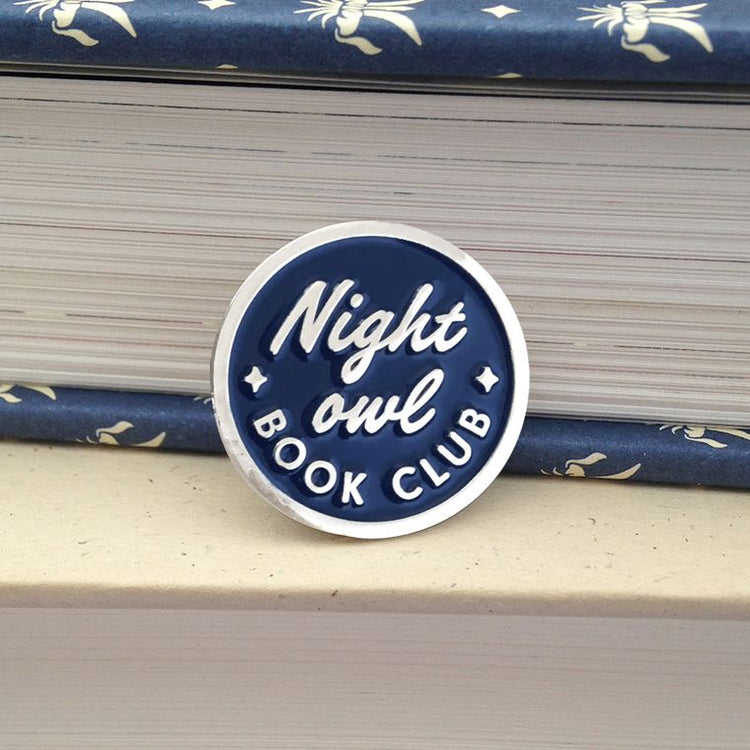 Night Owl Book Club enamel pin - bookish lapel pin - Cantrip Candles